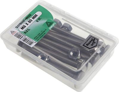 Slotbout moer m8x50mm rvs 10st - Deltafix