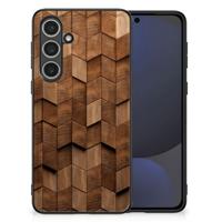 Houten Print Telefoonhoesje voor Samsung Galaxy S24 FE Wooden Cubes