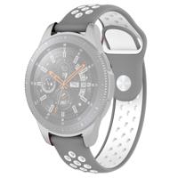 Dubbele kleur polsband horloge band voor Galaxy Watch 46mm (grijs wit)