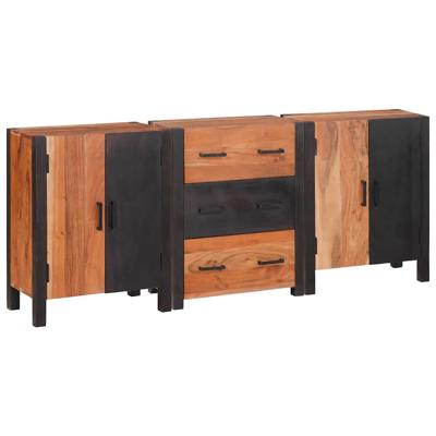 Dressoir 3 pcs Bruin 55 x 30 x 75 cm Massief acaciahout