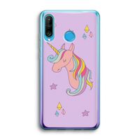 Roze eenhoorn: Huawei P30 Lite Transparant Hoesje