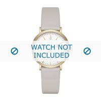 DKNY horlogeband NY2507 Leder Cream wit / Beige / Ivoor 18mm