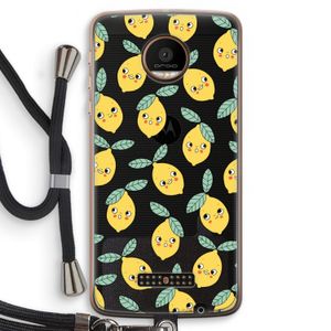 Citroenen: Motorola Moto Z Force Transparant Hoesje met koord