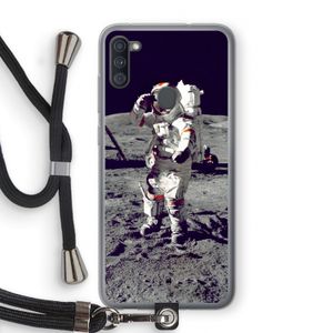 Spaceman: Samsung Galaxy A11 Transparant Hoesje met koord