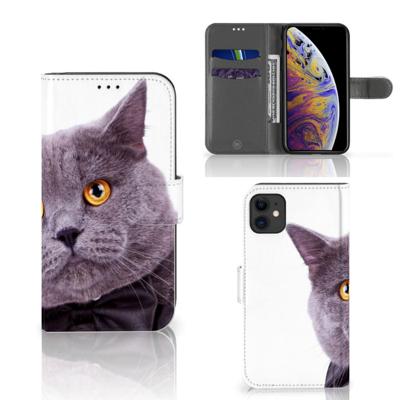 Apple iPhone 11 | Telefoonhoesje | Met pasjeshouder | Kat