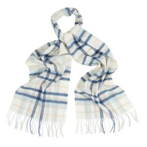 Penshaw check scarf neutral