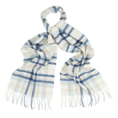 Penshaw check scarf neutral