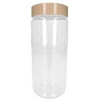 Voorraadpot/bewaarpot - 650 ml - kunststof - beige - B7 x H18 cm