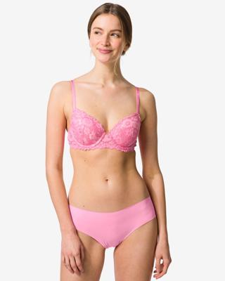 HEMA Damesbrazilian micro met kant roze (roze)