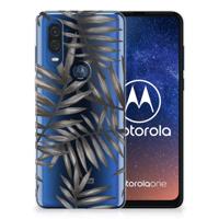 Motorola One Vision | TPU Case | Leaves Grey