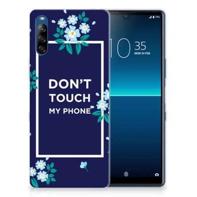 Sony Xperia L4 Silicone-hoesje Flowers Blue DTMP Sony Xperia L4 Silicone-hoesje Flowers Blue DTMP