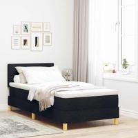 Boxspringbed met Matras & LED Zwart 80x200 cm Stof
