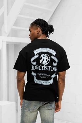 Jorcustom Ribbon Loose Fit T-Shirt Heren Zwart - Maat S - Kleur: LichtblauwZwart | Soccerfanshop
