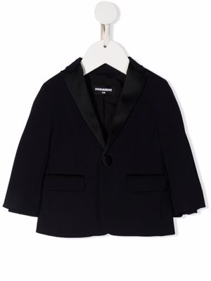 DSQUARED2 KIDS blazer en laine à simple boutonnage - Bleu