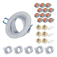 Set van 6 Kobi GU10 Inbouwspot armaturen IP20 Kantelbaar aluminium