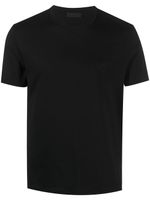 Prada t-shirt en coton à logo brodé - Noir