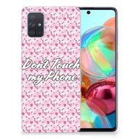 Samsung Galaxy A71 Silicone-hoesje Flowers Pink DTMP - thumbnail