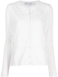 Oscar de la Renta blouse en dentelle à manches longues - Blanc