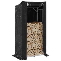 VidaXL Haardhoutrek met regenhoes 100x60x200 cm gegalvaniseerd staal