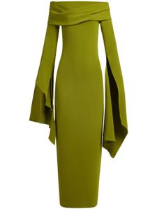 Solace London robe longue The Arden à design drapé - Vert