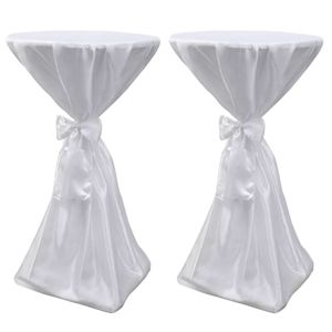 VidaXL Statafelhoes met strik 80cm wit (2 stuks)