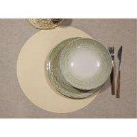 Wicotex Placemats Uni - creme - rond 38 cm - anti slip laag - Teflon coating toplaag