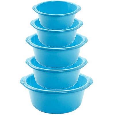 Voordeelset multi-functionele kunststof teiltjes blauw in 5-formaten