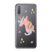 Roze eenhoorn: Samsung Galaxy A7 (2018) Transparant Hoesje