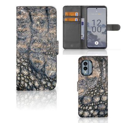 Nokia X30 | Telefoonhoesje | Met pasjeshouder | Krokodillenprint