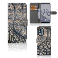 Nokia X30 | Telefoonhoesje | Met pasjeshouder | Krokodillenprint