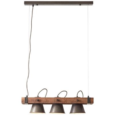 Brilliant 3-lichts hanglampDecca zwart met bruin - 85873/46