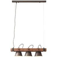 Brilliant 3-lichts hanglampDecca zwart met bruin - 85873/46