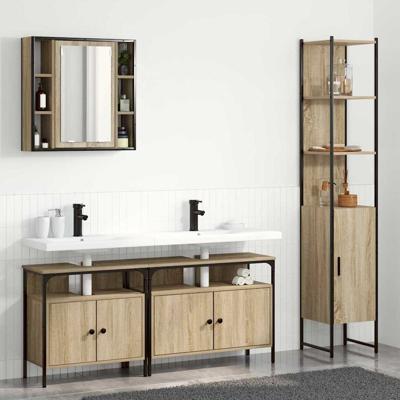 Badkamermeubelset 4 pcs Sonoma eiken 33 x 33 x 185.5 cm