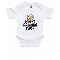 Daddys drinking buddy geboorte cadeau / kraamcadeau romper wit voor babys