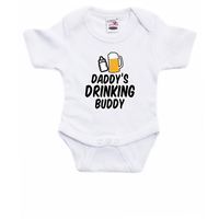 Daddys drinking buddy geboorte cadeau / kraamcadeau romper wit voor babys - thumbnail