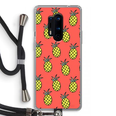 Ananas: OnePlus 8 Pro Transparant Hoesje met koord