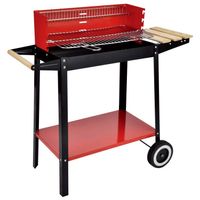 HI Barbecuewagen houtskool 88x44x83 cm rood