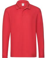 Fruit Of The Loom F541N Premium Long Sleeve Polo - Red - 3XL