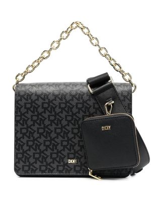DKNY sac à main à motif monogrammé - Noir DKNY sac à main à motif monogrammé - Noir