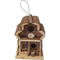 1x Broedkast/broedhuis/vogelhuis rond dak naturel 15 x 15 x 21,5 cm   -