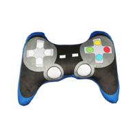 Game controller pluche kussen - 25 cm - grijs/blauw - fun cadeaus/sierkussens - thumbnail