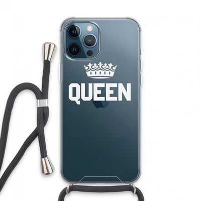 Queen zwart: iPhone 13 Pro Max Transparant Hoesje met koord
