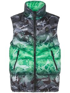 Plein Sport gilet matelassé à motif camouflage - Gris