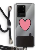 Hartje: Samsung Galaxy S20 Ultra Transparant Hoesje met koord