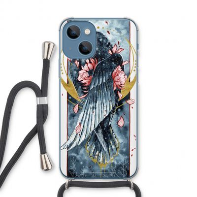 Golden Raven: iPhone 13 Transparant Hoesje met koord