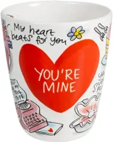 Blond Amsterdam mok aardewerk you&apos;re mine 10x11.5cm multi