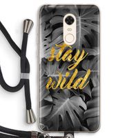 Stay wild: Xiaomi Redmi 5 Transparant Hoesje met koord