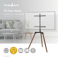 TV-vloerstandaard | 50 - 65 inch | maximaal 35 kg | Scandinavisch ontwerp | Zwart / Beuk - thumbnail