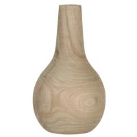 Mica Decorations Vaas - hout - bolvormig - 16 x 28 cm - bloemenvaas Mica Decorations Vaas - hout - bolvormig - 16 x 28 cm - bloemenvaas