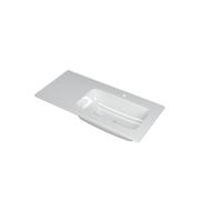 INK Faktor Wastafel Polystone Rechts met 1 Kraangat - 1000x450x15 mm - Glans Wit